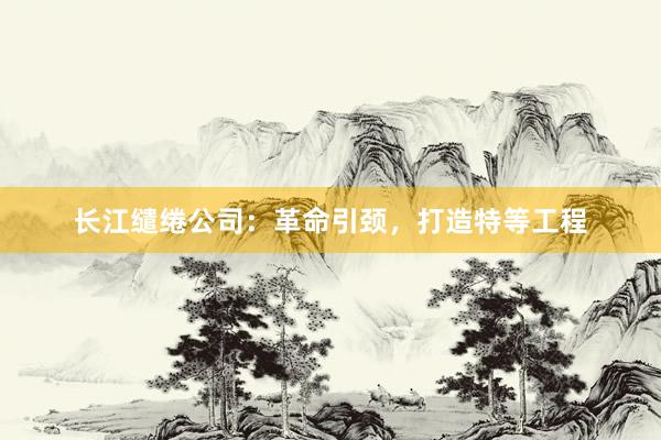 长江缱绻公司：革命引颈，打造特等工程
