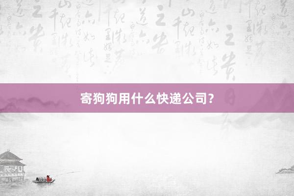 寄狗狗用什么快递公司？